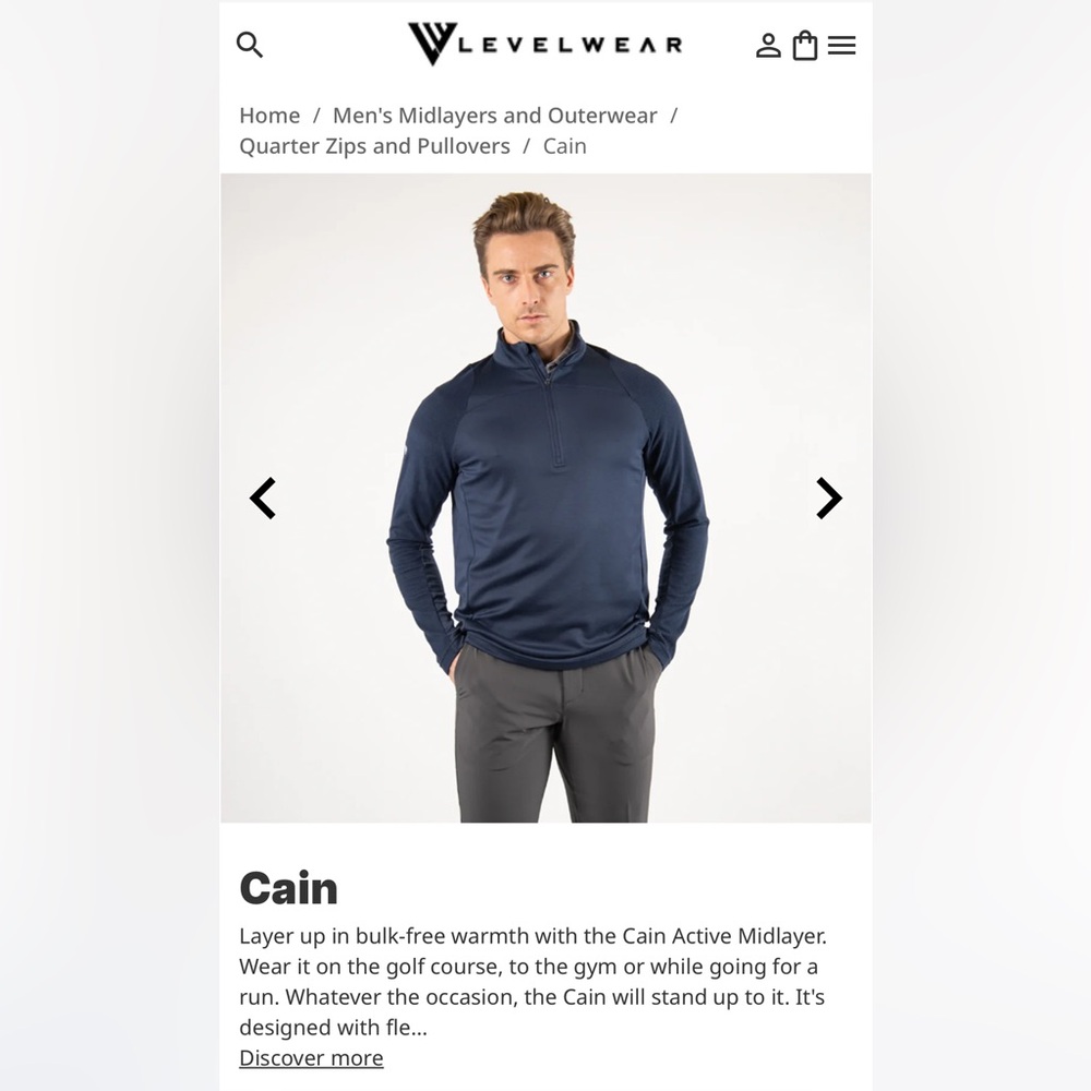 Levelwear Men's Cain Navy Lightweight Jacket